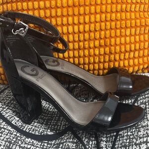 G by Guess Glossy Black Heels